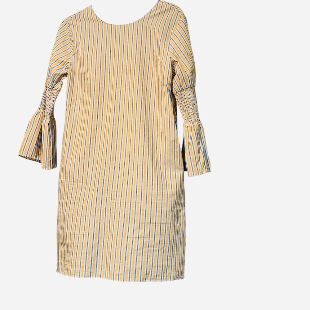 English Factory- Striped Yellow and Blue Women's Dress